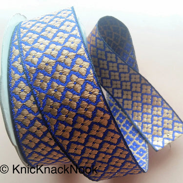 Wholesale Indian Gold Brocade Fabric Trim, Embroidered Thread Trim, Approx. 32mm wide